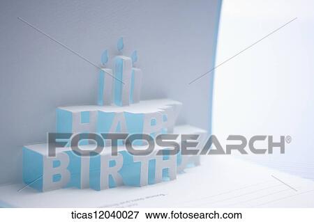 Blue happy birthday card View Large Photo Image Stock Photo - Blue happy birthday card. Fotosearch