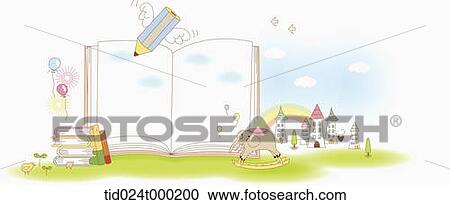 Books on the green field View Large Photo Image Stock Image - Books on the green field. Fotosearch