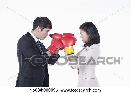 Stock Photography - Boxing man and woman . Fotosearch