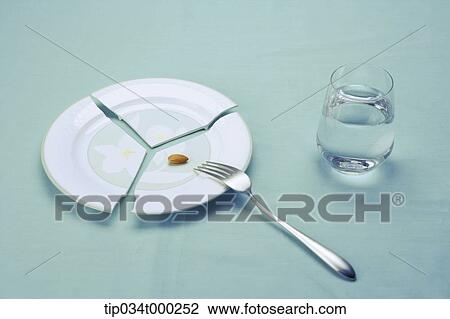Stock Image - Broken dish setting. Fotosearch