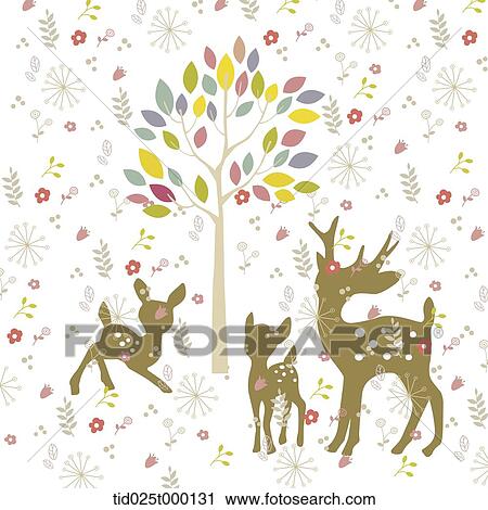 Brown deer around the colorful tree View Large Photo Image Stock Image - Brown deer around the colorful tree. Fotosearch