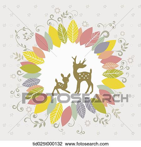 Brown deer with colorful leaves around them View Large Photo Image Stock Image - Brown deer with colorful leaves around them. Fotosearch