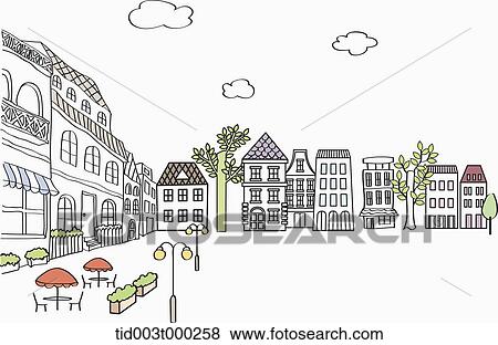 Building and street landscape View Large Photo Image Stock Photo - Building and street landscape. Fotosearch