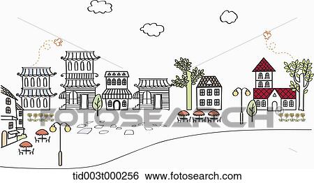 Building and street landscape View Large Photo Image Stock Photograph - Building and street landscape. Fotosearch