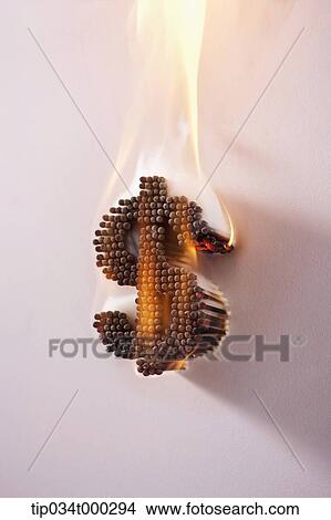 Burning dollar match View Large Photo Image Picture - Burning dollar match. Fotosearch