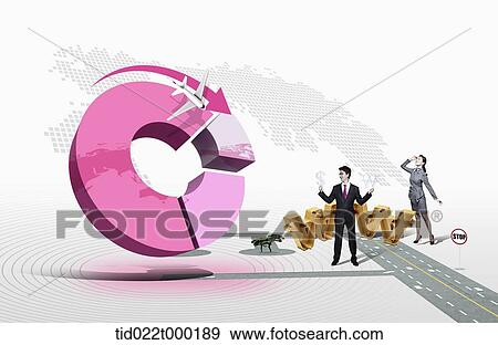 Stock Photo - Businessmen and business performance chart. Fotosearch