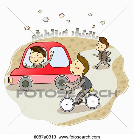 Businessmen riding on car, bicycle, and walking on the foot View Large Photo Image Stock Image - Businessmen riding on car, bicycle, and walking on the foot. Fotosearch