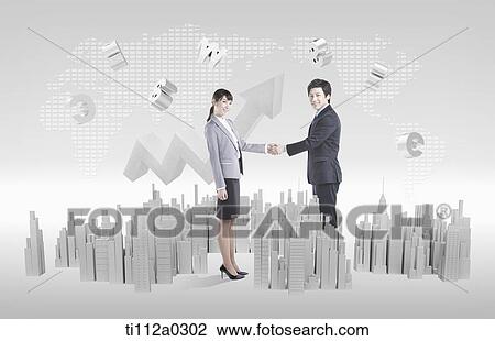 Businessmen shaking hands in the business district View Large Photo Image Stock Image - Businessmen shaking hands in the business district. Fotosearch