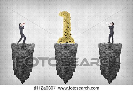 Businessmen shouting at the number one View Large Photo Image Stock Photo - Businessmen shouting at the number one. Fotosearch