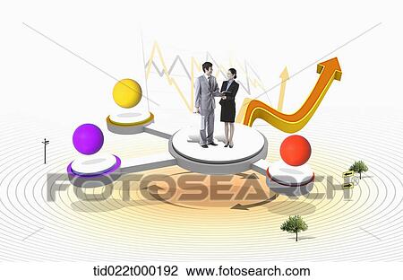 Businessmen standing on the business chart View Large Photo Image Stock Image - Businessmen standing on the business chart. Fotosearch