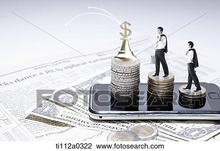 Businessmen standing on the dollar and Smartphone View Large Photo Image Stock Image - Businessmen standing on the dollar and Smartphone . Fotosearch