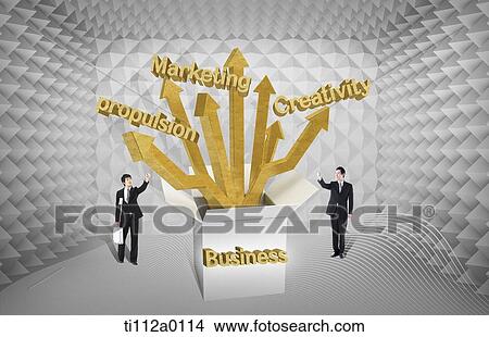 Businessmen with corporate philosophy arrow from the box View Large Photo Image Picture - Businessmen with corporate philosophy arrow from the box. Fotosearch
