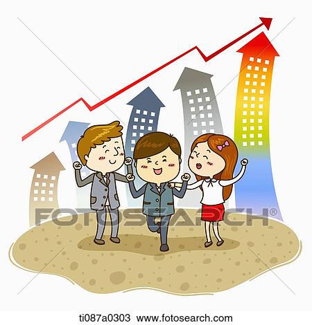 Businessmen with rising chart View Large Photo Image Stock Image - Businessmen with rising chart . Fotosearch