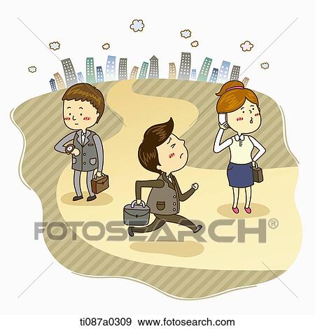 Busy businessmen View Large Photo Image Stock Photo - Busy businessmen . Fotosearch