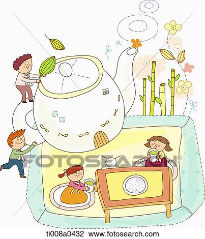 Children drinking the tea View Large Photo Image Stock Image - Children drinking the tea. Fotosearch