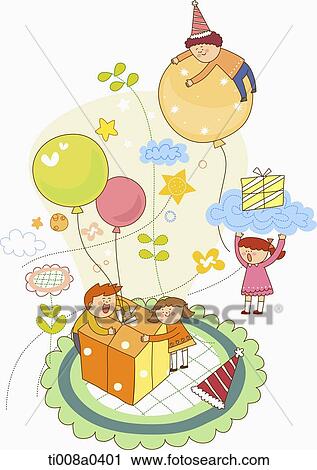 Children enjoying the party View Large Photo Image Stock Image - Children enjoying the party . Fotosearch