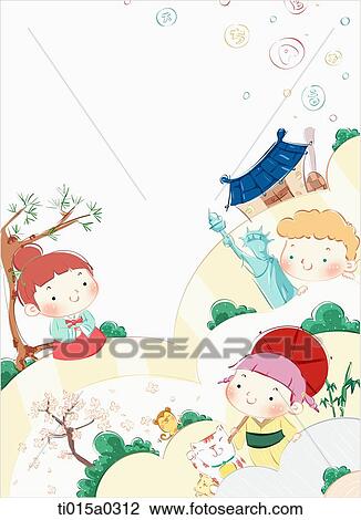 Children featuring world tourist attractions View Large Photo Image Stock Image - Children featuring world tourist attractions. Fotosearch