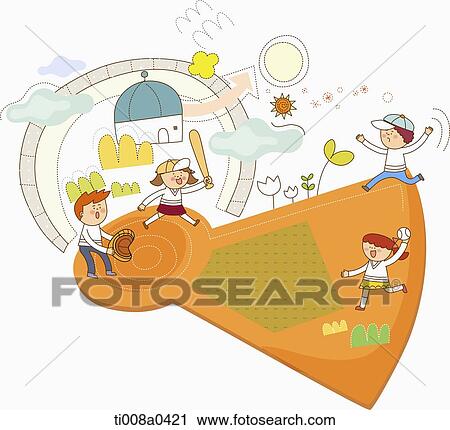 Children playing baseball View Large Photo Image Stock Image - Children playing baseball. Fotosearch