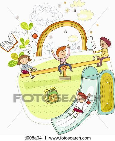 Children playing in the playground View Large Photo Image Stock Image - Children playing in the playground. Fotosearch