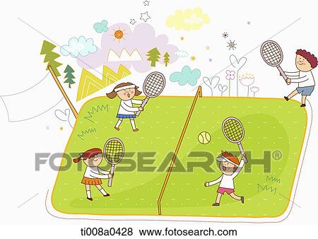 Children playing tennis View Large Photo Image Stock Photo - Children playing tennis. Fotosearch