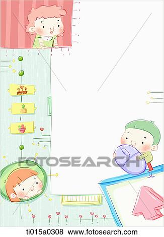 Stock Photo - Children playing with computer. Fotosearch