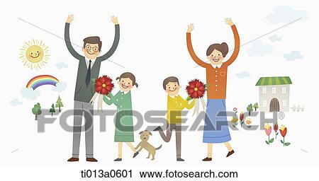 Children presenting carnation for their parents View Large Photo Image Stock Image - Children presenting carnation for their parents . Fotosearch