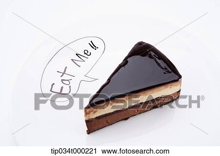 Chocolate cake with eat me decoration View Large Photo Image Stock Image - Chocolate cake with eat me decoration . Fotosearch