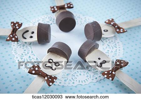 Stock Image - Chocolate character spoon. Fotosearch