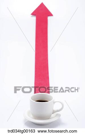 Stock Image - coffee and arrow sign. Fotosearch