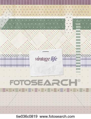 Colorful dot and stripe pattern with vintage life View Large Photo Image Stock Photo - Colorful dot and stripe pattern with vintage life. Fotosearch