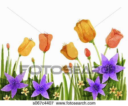 Colorful flowers View Large Photo Image Stock Photo - Colorful flowers . Fotosearch