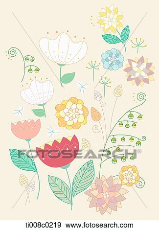 Stock Photo - Colorful flowers with pink background. Fotosearch