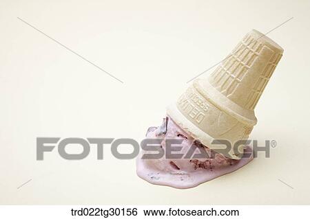 Crushed strawberry ice cream cone View Large Photo Image Stock Photograph - Crushed strawberry ice cream cone. Fotosearch