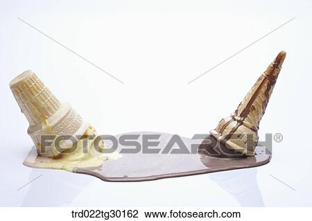 Crushed vanila and chocolate ice cream cone View Large Photo Image Stock Image - Crushed vanila and chocolate ice cream cone. Fotosearch