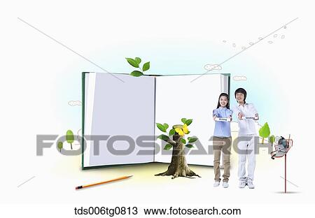 Stock Image - education and dream of high school student. Fotosearch