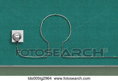 Electric wire and plug in the shape of bulb View Large Photo Image Picture - Electric wire and plug in the shape of bulb. Fotosearch