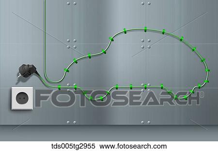 Electric wire and plug in the shape of car View Large Photo Image Stock Photography - Electric wire and plug in the shape of car. Fotosearch