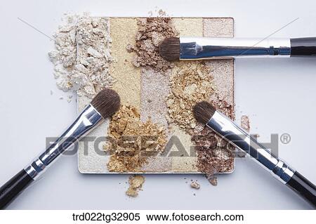Stock Photography - Eye shadow and cosmetic brush. Fotosearch