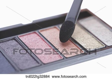 Eye shadow palette and cosmetic brush View Large Photo Image Picture - Eye shadow palette and cosmetic brush. Fotosearch