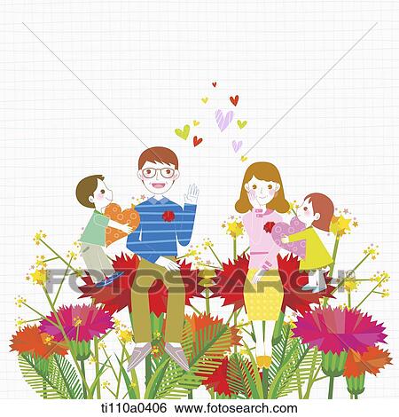 Stock Photograph - Family celebrating parents' day in the May. Fotosearch
