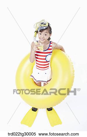 girl is wearing snorkels and tube and flippers View Large Photo Image Stock Photography - girl is wearing snorkels and tube and flippers. Fotosearch