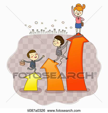 Stock Photograph - Global businessmen on the chart . Fotosearch