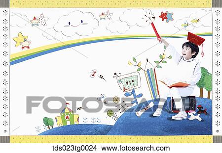 Picture - global education and dream of children. Fotosearch