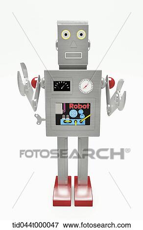 Gray metal robot View Large Photo Image Stock Photo - Gray metal robot. Fotosearch