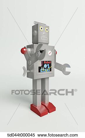 Gray metal robot View Large Photo Image Stock Photography - Gray metal robot. Fotosearch
