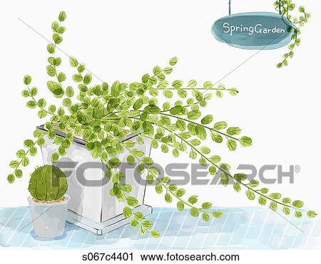 Green plant pot with spring garden board View Large Photo Image Stock Image - Green plant pot with spring garden board. Fotosearch