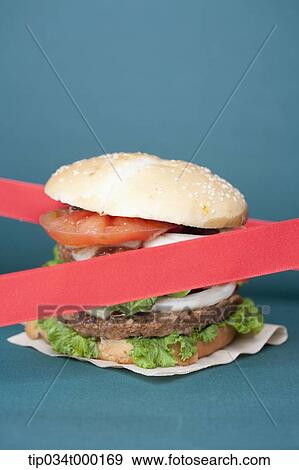 Stock Photo - Hamburger with restriction line. Fotosearch
