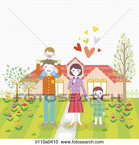 Stock Image - Happy family in the May . Fotosearch