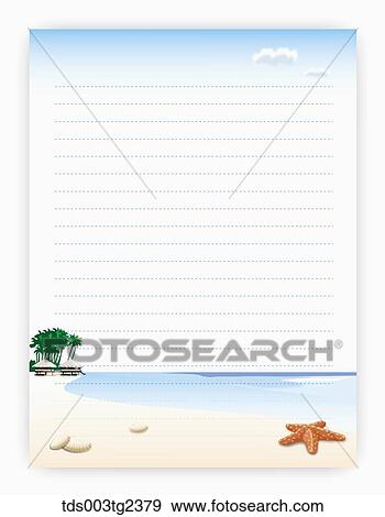 illustrated letter pad of summer scenery View Large Photo Image Stock Photo - illustrated letter pad of summer scenery. Fotosearch