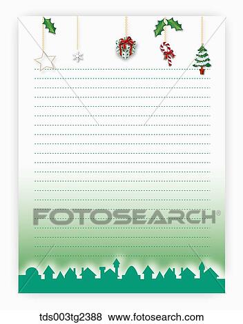 Stock Photo - illustrated letter pad of winter scenery. Fotosearch